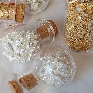 .925 Sterling 2 Glass Bottles...Gold is for photog